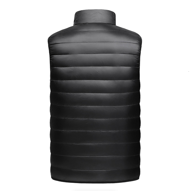 Autumn Winter Duck Down Men Warm Thick Stand Collar Sleeveless Waistcoat Mens Casual Waterproof Windproof Puffer Vest