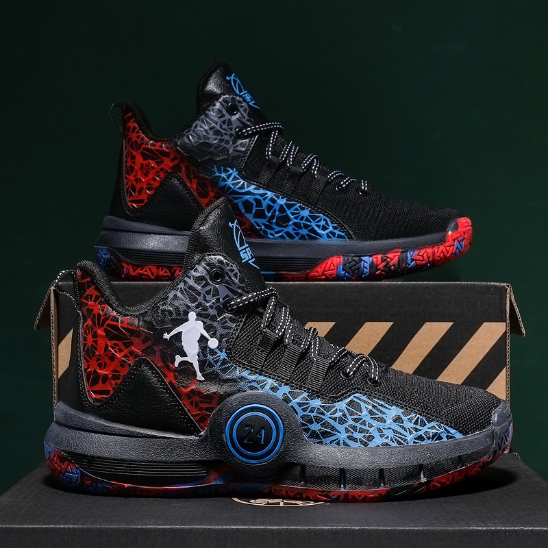 Original Fashion Outdoor Mesh Sneakers Breathable Cozy Boys Non-slip Basketball shoes Unisex Lace Up Equipment Large Male Shoes