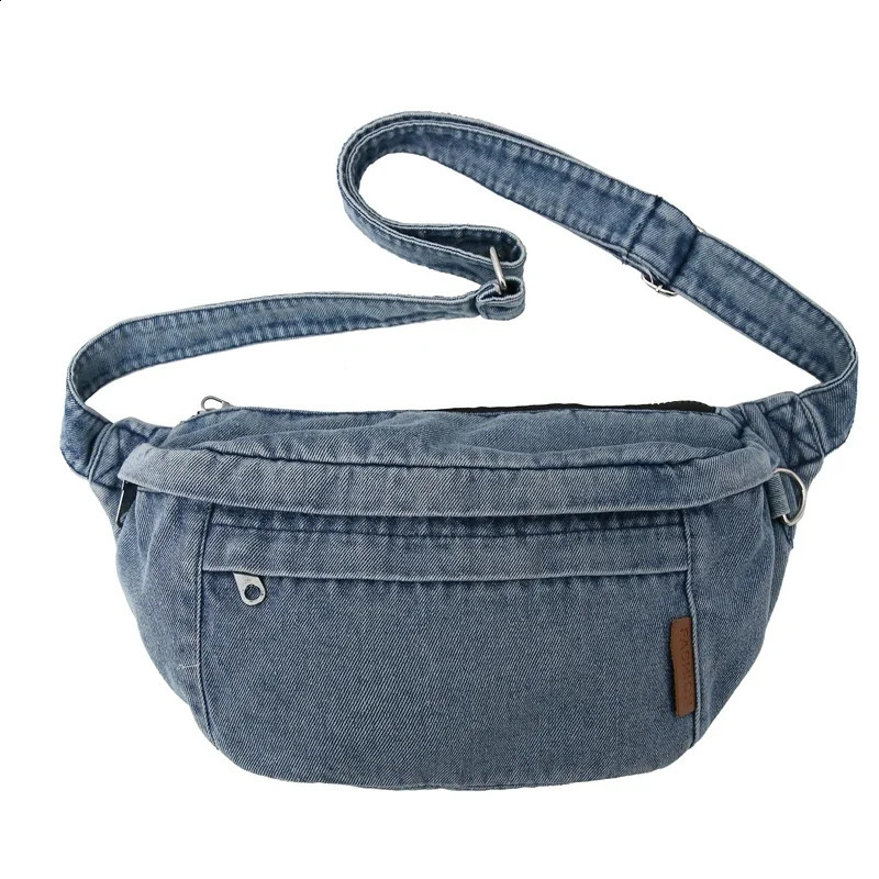 Sewing thread denim zipper womens waist bag young cross body for sale in selling Bolsas Para Mujeres 240919