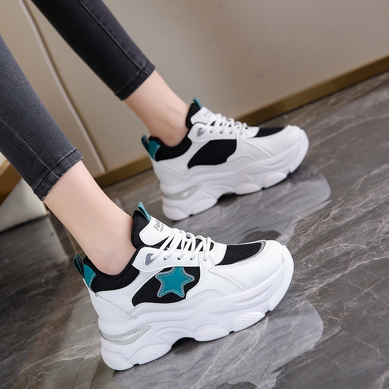 Dad's for women 2023 new spring and autumn season thick soled versatile sports shoes, casual interior height increasing double mesh breathable wh