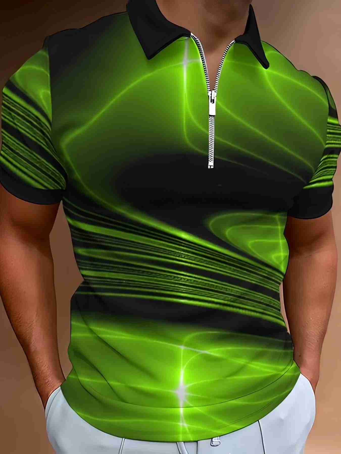 Summer Fashion Striped Polo T-Shirt Casual Mens Shirt Breathable Golf Oversized Short Sleeved Sports Top Trend StreetwearXJ240920
