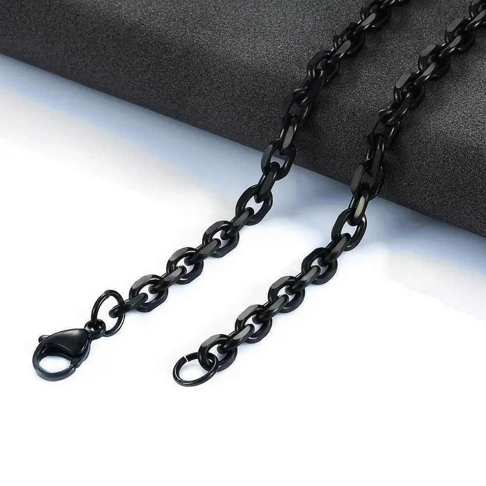 Fashion Women Men Stainless Steel Rolo Link O Chain Necklace for DIY Charm Pendant Choker Jewelry Accessories ChristmasX240919
