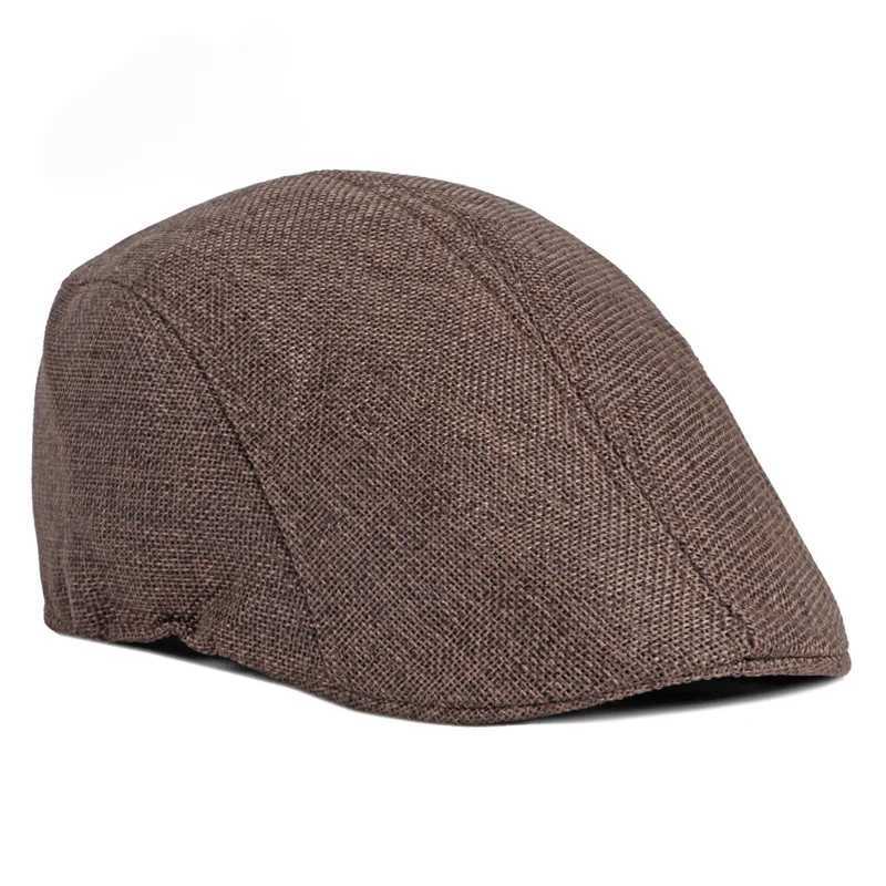 Men Berets Cap British Style 2024 New Autumn Summer Linen Hats Fashion Flat Caps Classic Vintage Cabbie Cap Chapeau HommeX240919