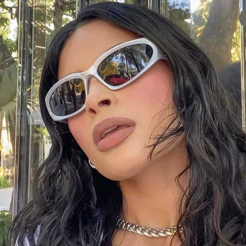 2024 New Y2K Punk Sunglasses Women Designer Square Sunglasses Men Luxury Brand Sun Glasses UV400 Colorful Mirror Fashion EyewearX240920