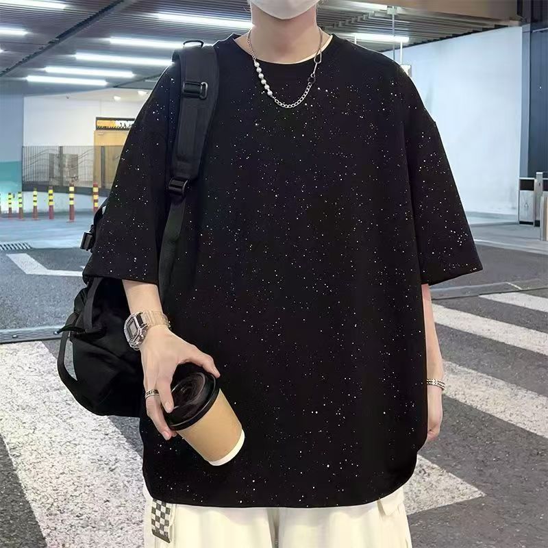 Mantianxing cotton short-sleeved T-shirt men's summer new American fashion brand loose T-shirt with T-shirt and half sleeves.