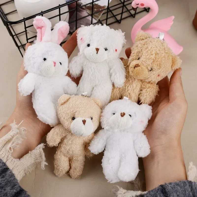 Lovely Blush Bear Keychain Cute Cartoon Rabbite Bunny Animal Plush Dolls Key Chains Women Girls Bag Pendant Car Keyring GiftsX240919