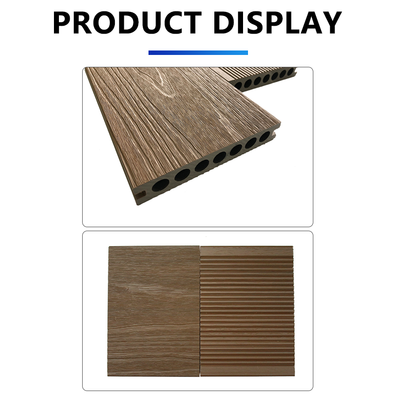 Plastic wood flooring outdoor courtyard terrace circular hole, wood plastic anti-corrosion wood park boardwalk