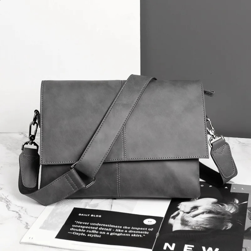 Retro fashion mens cross body foreskin leather shoulder bag casual large capacity messenger multifunctional backpack 240919
