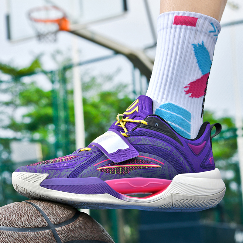Brand Purple Men's Professional Basketball Shoes Kids Fashion Fluorescent Sports Sneakers Men Design Running Basket Trainers Men