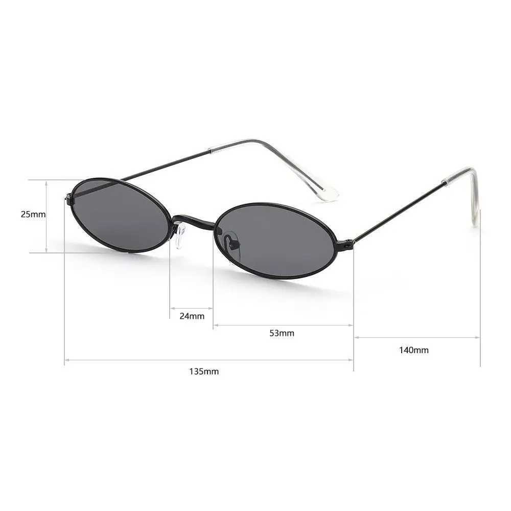 Retro Small Frame Oval Sunglasses Vintage Metal Colorful Shades Sun Glasses for Men Women Fashion Brand Design Female EyeglassesX240920
