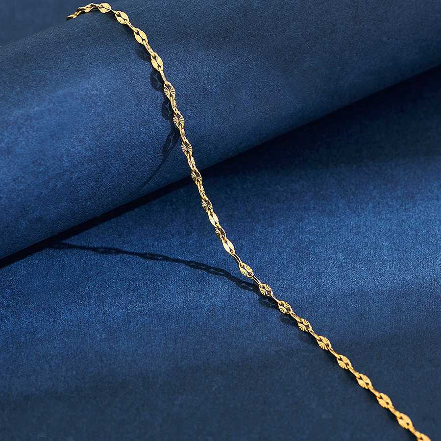 2.5mm Wide Embossed Stainless Steel Sunshine Link Chain Necklace for Women Choker 4 Color Available Jewelry Making AccessoriesX240919