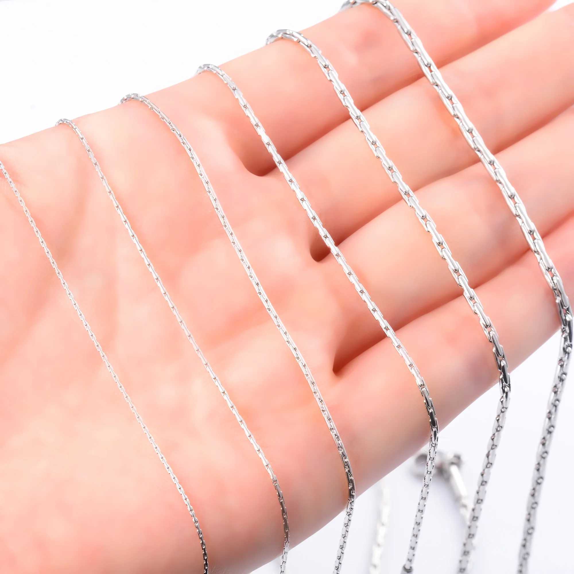 Fine Thin 316L Stainless Steel Necklace for Women Link Proof Coil Duty Cable Chains Waterproof Choker Jewelry Accessory DIY GiftX240919