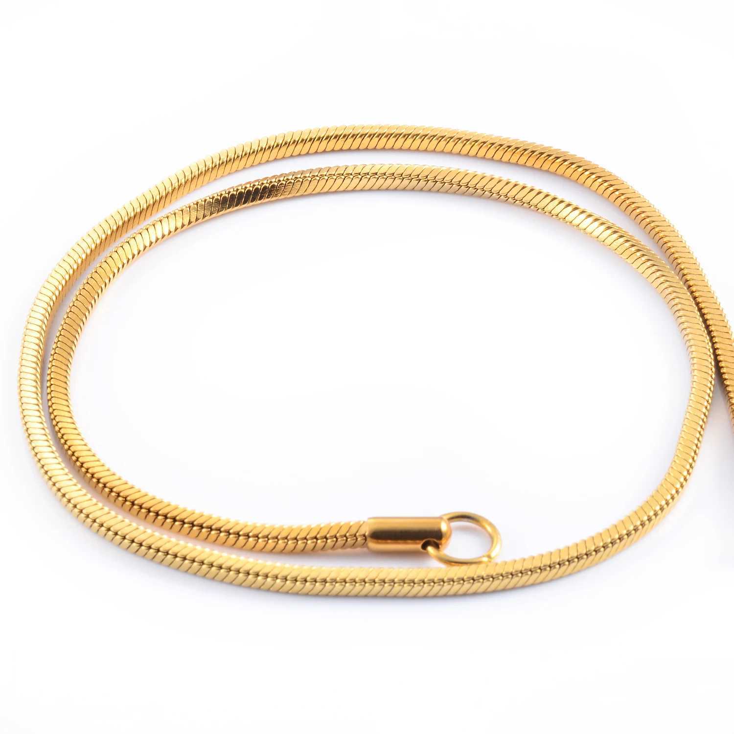 Witd 0.9/1.2/1.5/2/2.4mm Stainless Steel Square Snake Chain Necklace Gold Color For Men Womens Fashion JewelryX240919