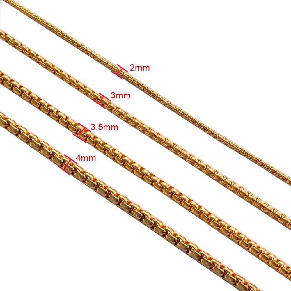 1 Piece Width 2/2.5/3/3.5/4mm Stainless Steel Square Pearl Chain Figaro Necklace Jewelry for Men WomenX240919