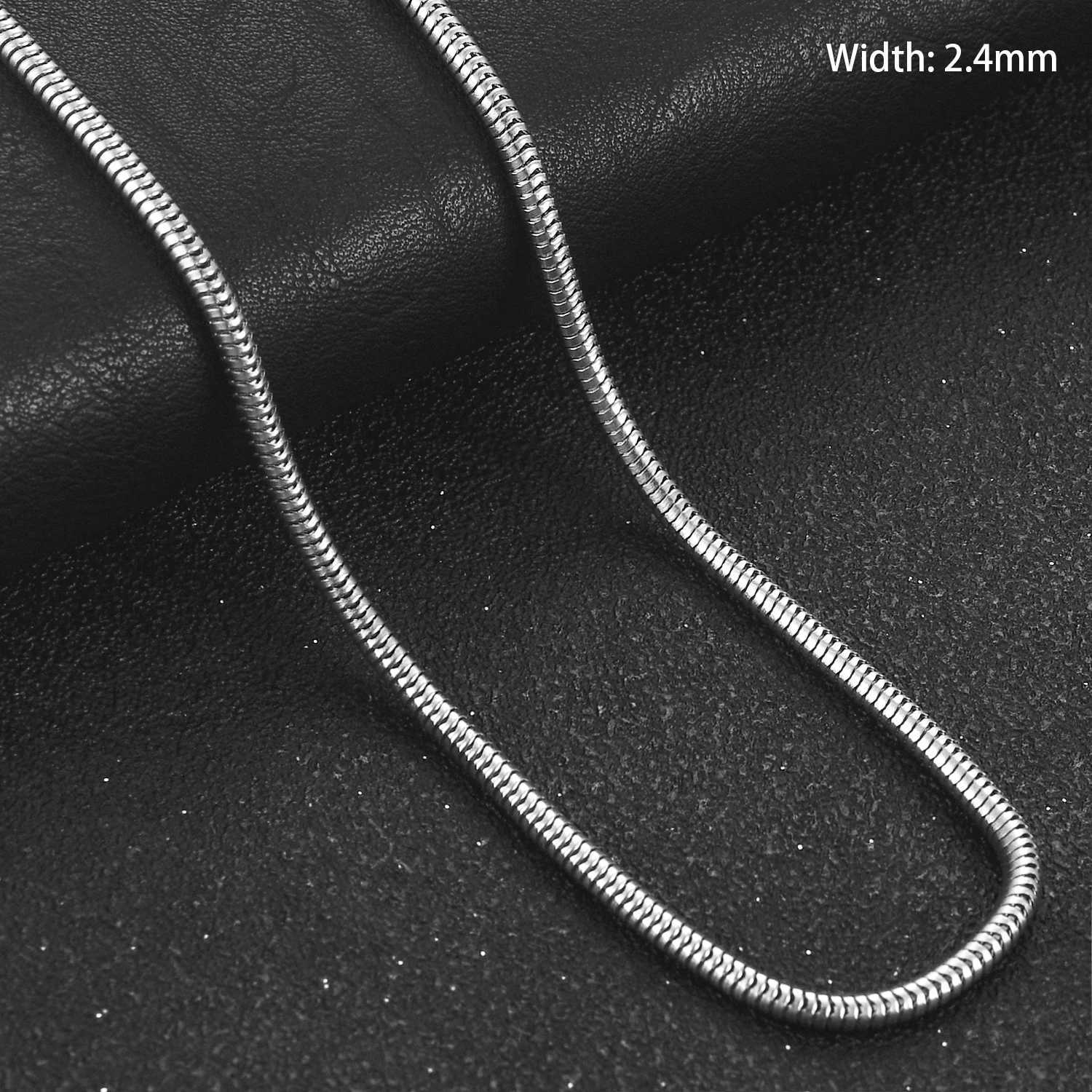 1/1.5/2.4/4mm Waterproof Stainless Steel Sliver Color Necklace High Quality Round Snake Chain Jewelry Accessory for Men WomenX240919