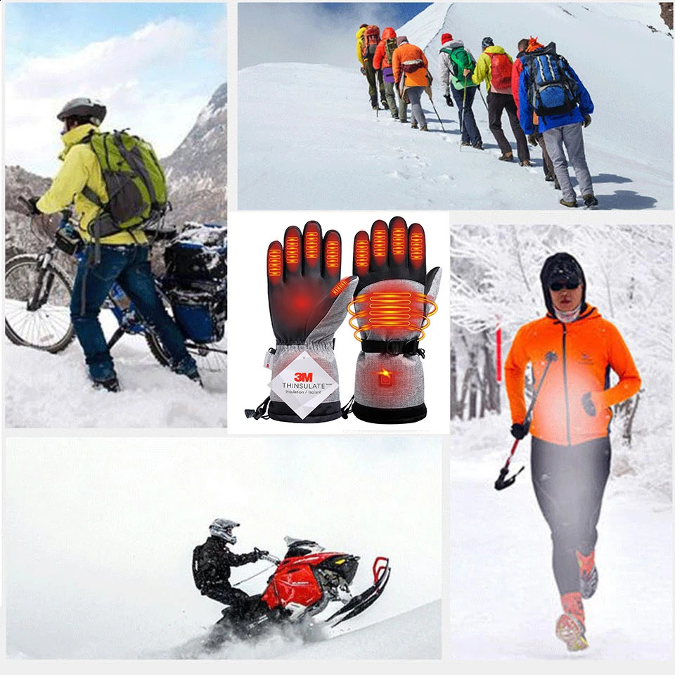 Winter gloves made of 3M cotton heated hands electric heating gloves waterproof snowboard bicycle outdoor skiing 240914