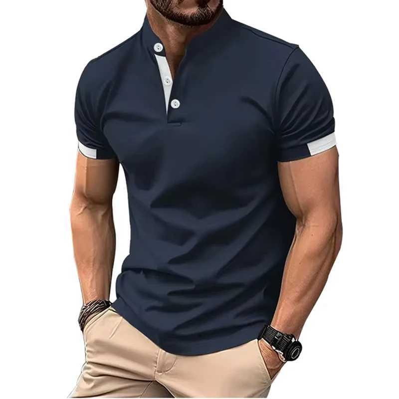 Mens Golf Shirt Golf Polo Work Casual Lapel Short Sleeve Basic Modern Color Block Patchwork Spring Summer Regular FitX240920