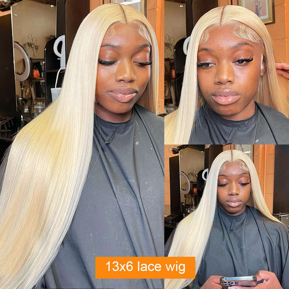 613 Honey Blonde Straight 13x4 HD Transparent Front Wig 28 30 32 Inch 13x6 Lace frontal Human Hair Wigs Brazilian For Women