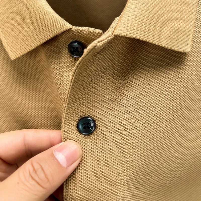 Mens T-shirt Polo 100% Cotton 2024 Summer Fashion Casual Short Sleeve Polo Shirt Lapel Wear Solid Color TopTeesXJ240920