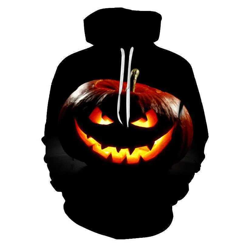 Halloween Horror Pumpkin Head 3D Printed Hoodie Street Hoodie Pullover Mens Halloween Pumpkin Pattern Streetwear Sweatshirt Top Y240920