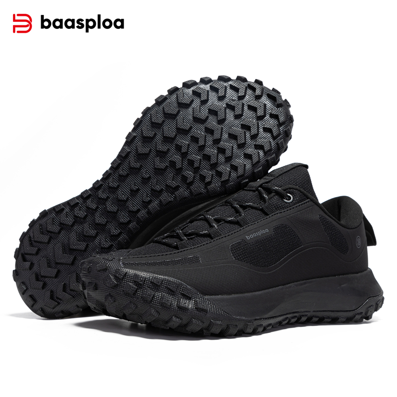 Baasploa Men Hiking Shoes Resistant Non Slip Sneakers Casual Lace-Up Walking Shoes Male Outdoor Waterproof Camping