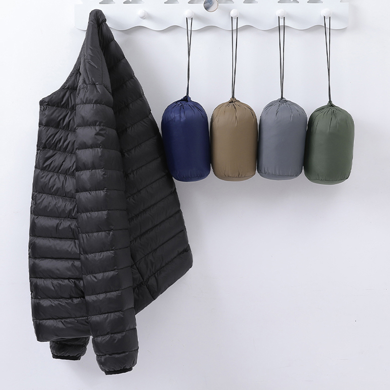 Winter Warm Thick Windproof Puffer Coat Men Waterproof Ultra Lightweight Packable Down Jacket Parka Male