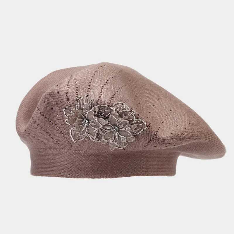 2023 Floral Cotton Warm Buckle Beret Painter Hat Octagonal Hat Women and Girl 14X240919