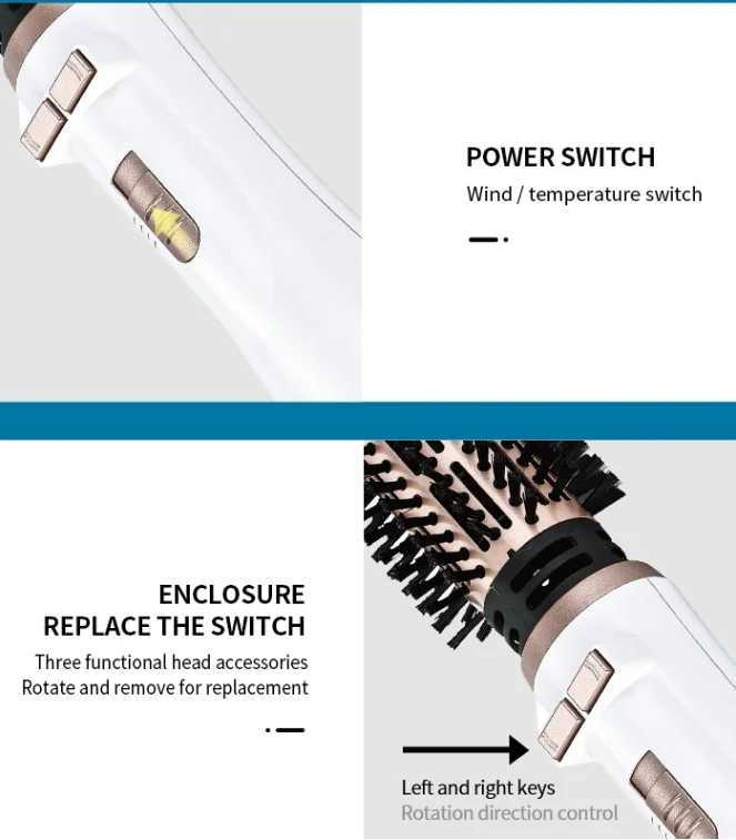 Electric Hair Dryer Kemei km-8020 Adjustable Temperature Fast Heating Multifunctional Electric Hair Dryer Curling Comb Straight Hair Comb