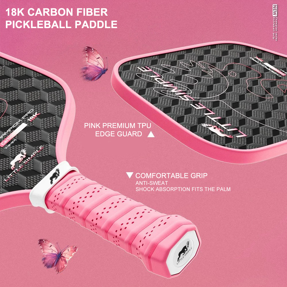 Little Simple 18K Woven Carbon Fiber Pickleball Paddle for Women, 14mm Polypropylene Honeycomb Core Increase Power and Control