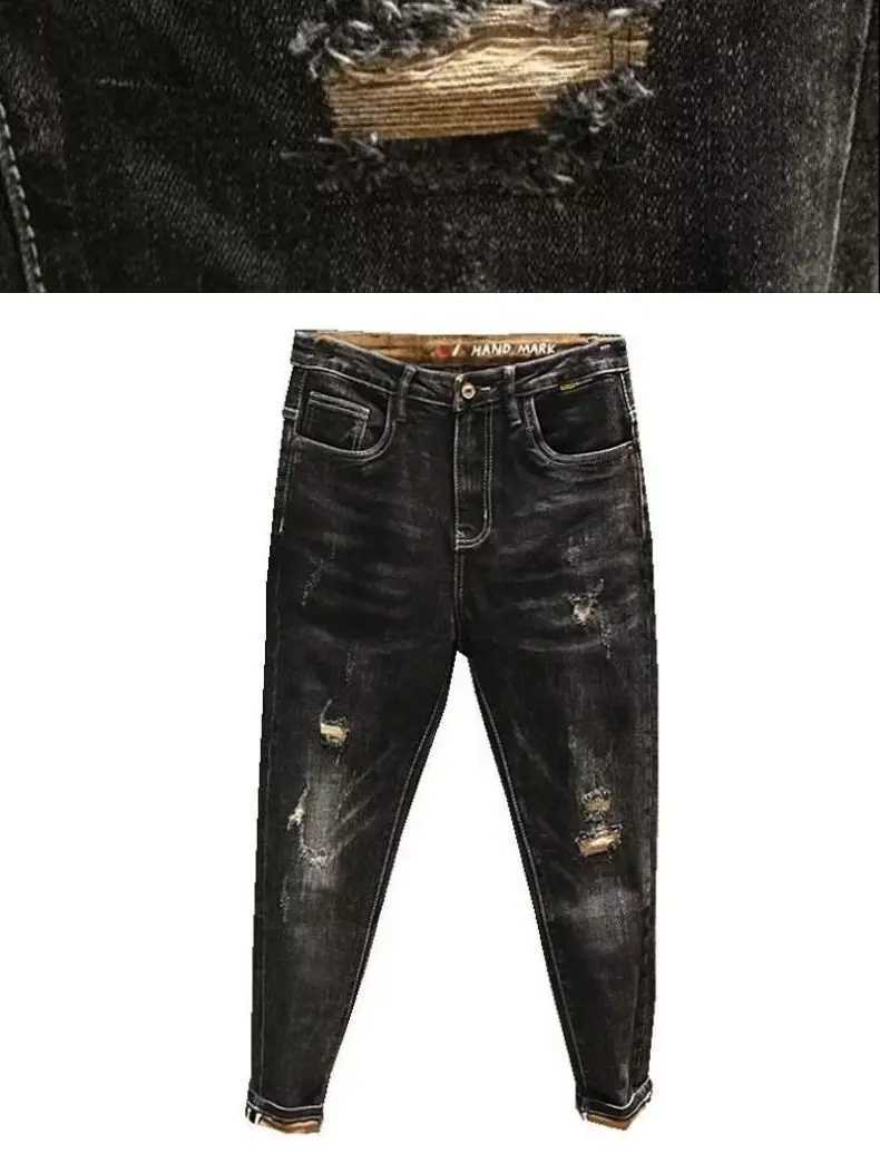 Fashion jeans mens luxury mens fashion ripped denim ultra-thin casual jeans pencil pants denim designer spring autumn boyfriend jeans CL240912
