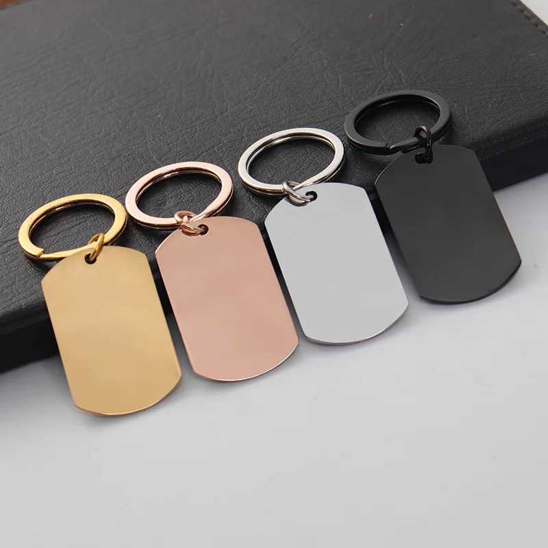 New Type 10pcs Military License Keychain Mirror Polish Stainless Steel Stamping Blank Keychain For Gift For Women MenX240919
