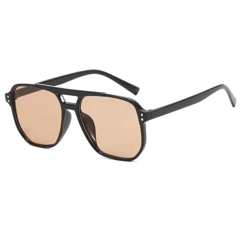 Vintage Women Big Sunglasses Retro Men Square Shades Brand Designer Unisex Sun Glasses Black Lense Male Female Sunglasses UV400X240920
