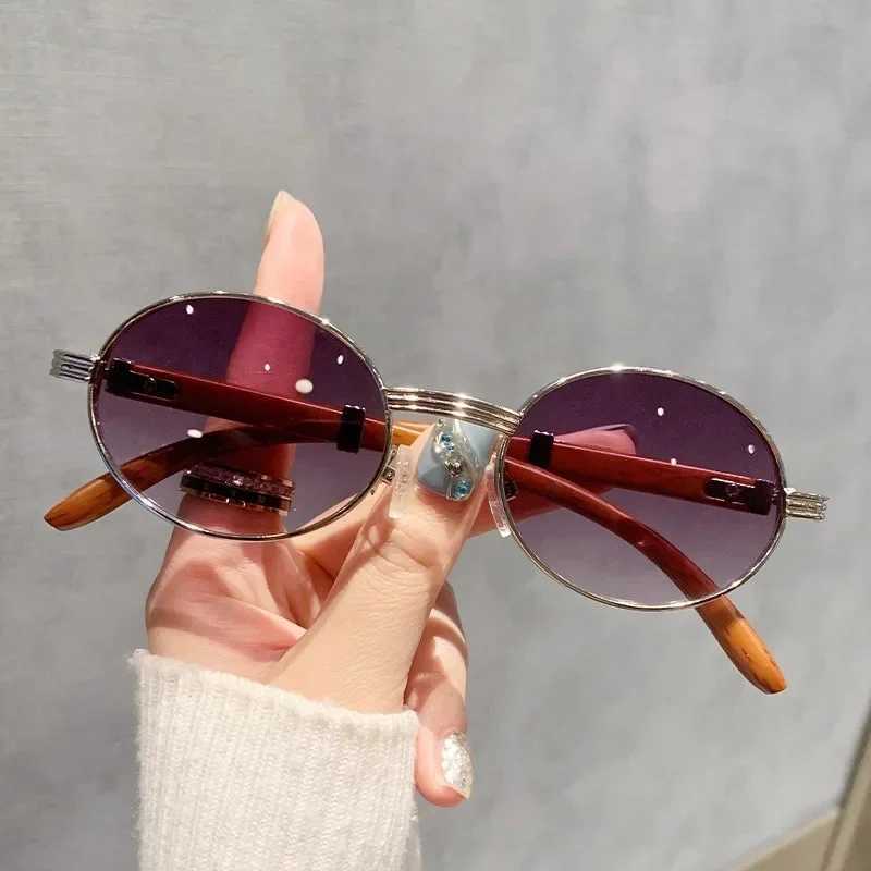 Wooden Fashion Sunglasses Women Vintage Oculos Sunglasses for Men Oval Designer Glasses Tredning Sun Lentes Luxury Gafas LunetteX240920