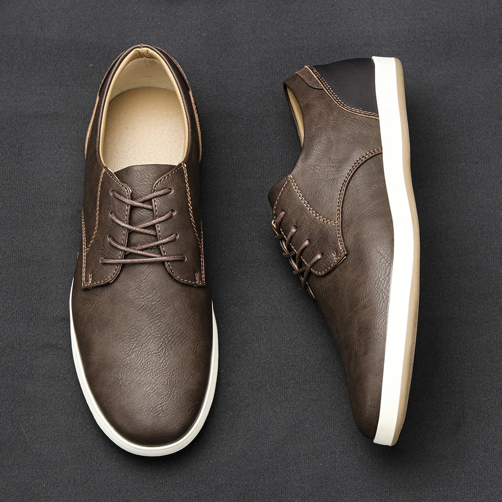 7-13 men shoes fashion comfortable 2024 casual shoes leather men 240914