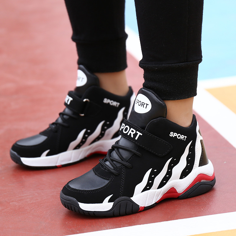 Children Shoes Boys Sneakers Rubber Sole Athletic Sports Tennis Shoes Kid Sport High Top Basketball Shoes for Boy Fashion Ḁ