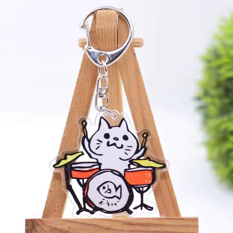 Cat Rock Band Keychain Arcylic Cartoon Figures Keyrings AccessoriesX240919