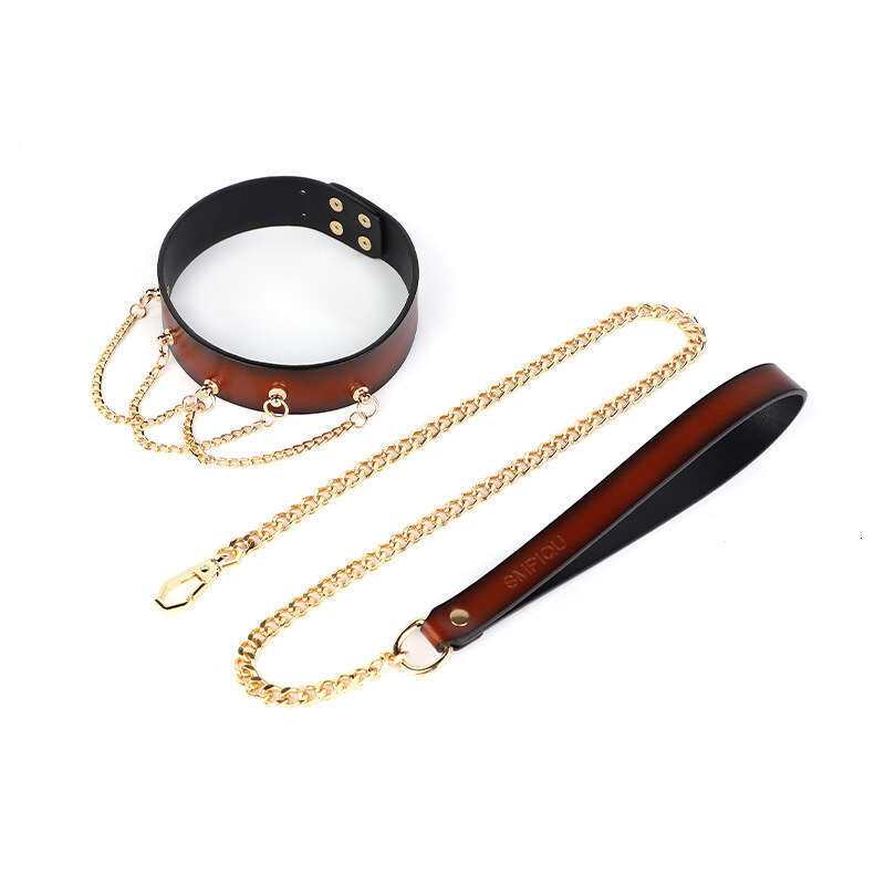 High end sex SM prop five nail chain sex collar traction female slave training restraint neck cover adult products