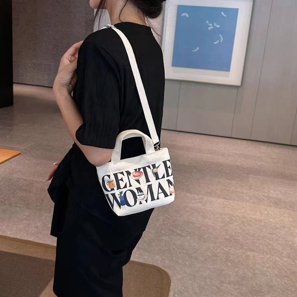 2024 Large Capacity Shoulder Canvas Letter Printing Crossbody Fashion Tote Bags Birthday Gifts