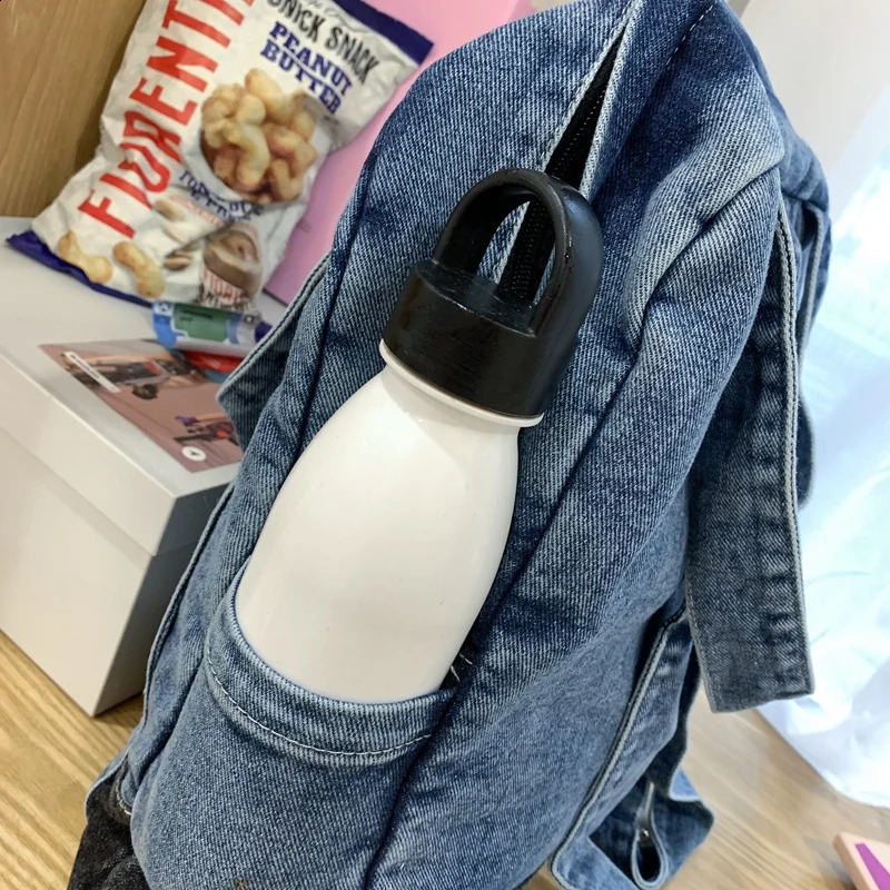Womens dualpurpose shoulder bag and backpack denim blue large capacity travel shopping handbag latest Rucksacks womens 240919