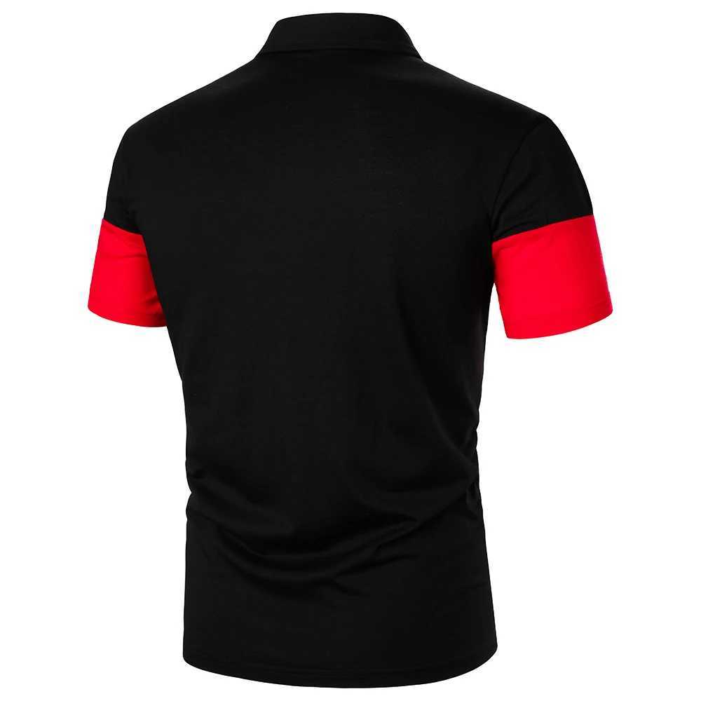 Men Short Sleeve Polo Shirt Contrast Color Splicing And Stripe Design Tops Streetwear Casual Fashion Men Lapel Polo ShirtX240920