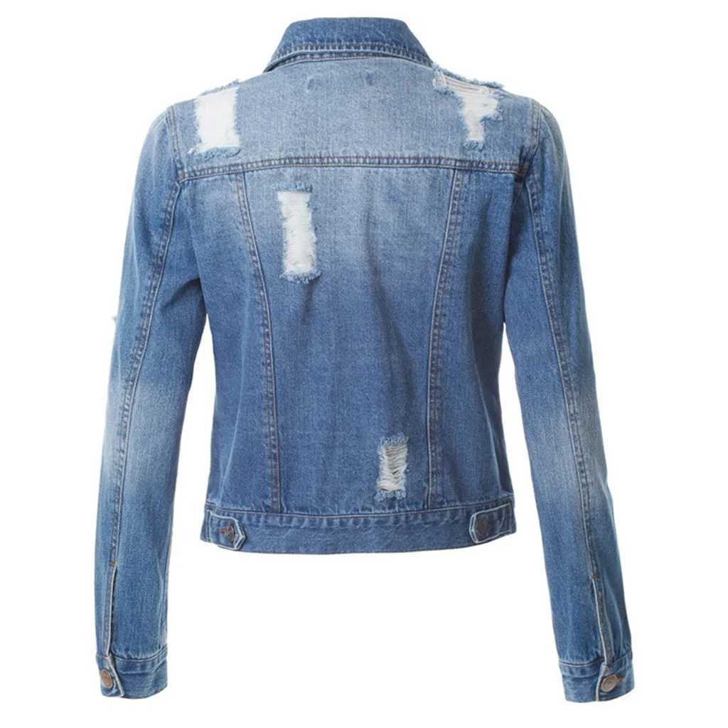 Denim Jean Women Fashion Outwear Overcoat Jacket Casual Fashion Solid Color Bead Coat With Pocket Plus Size Clothes For WomenX240920