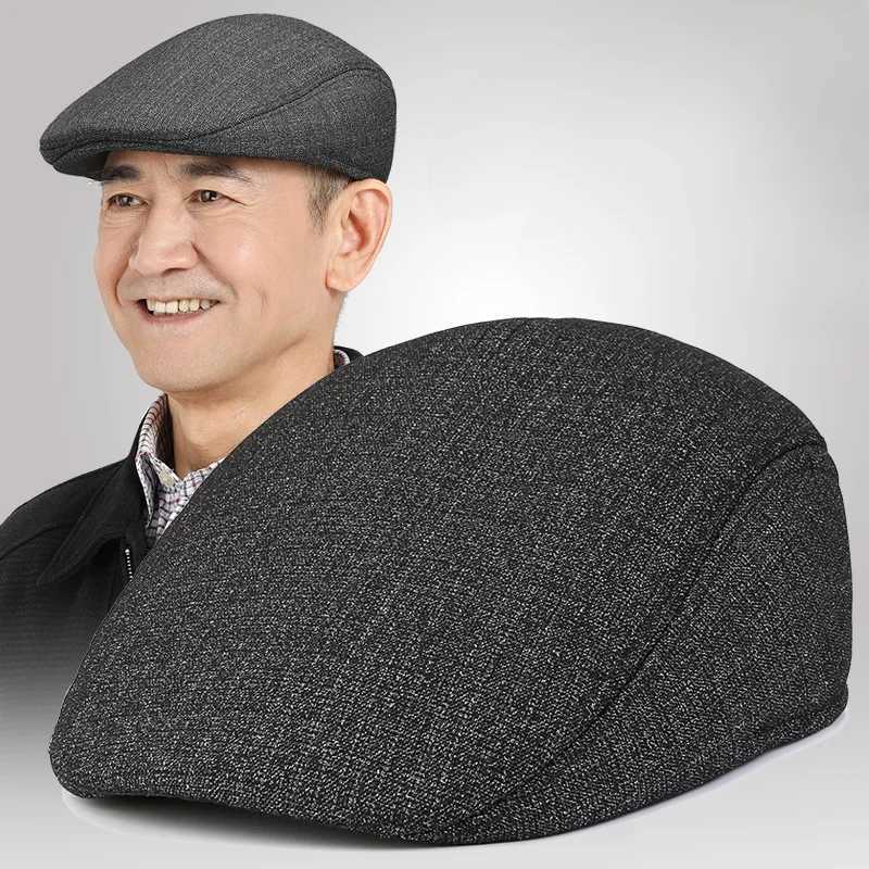 New Men Berets Fashion Beret Cotton Solid Color Soft Top Casual Beanie Retro Literary Forward Cap Peak Cap Driver Women HatX240919