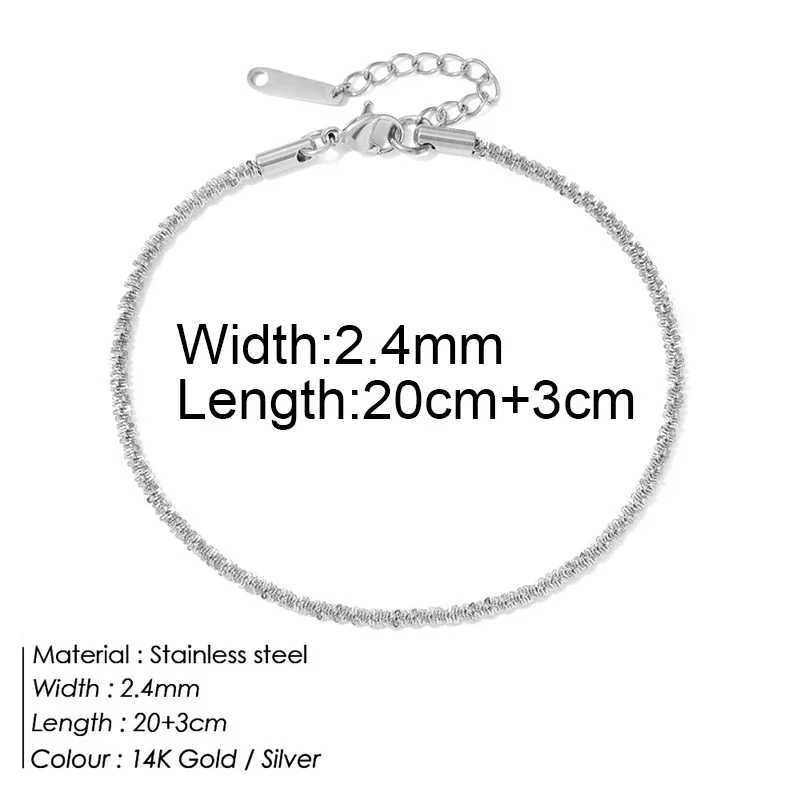 Starry Cauliflower Chain Anklet Long Bracelet Bling Accessories Gold Color 316L Stainless Steel Never Fade Chains on Foot Y240920
