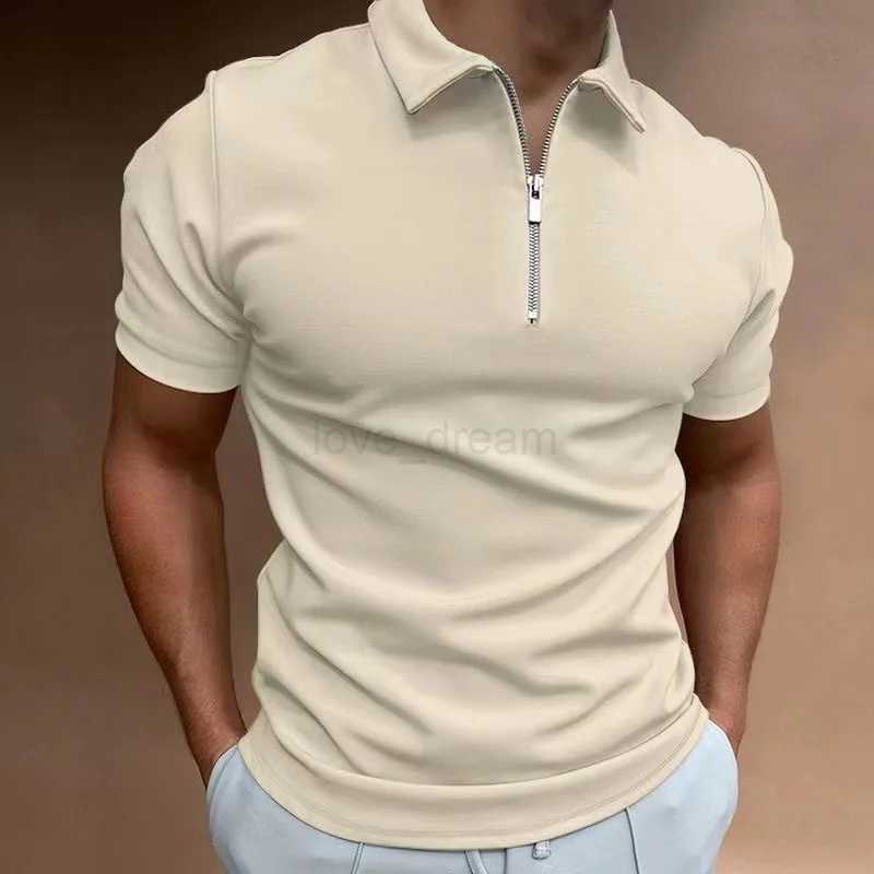 Mens new t-shirt classic short sleeved polo shirt summer casual T-shirt button up collar super large S-4XL casual polo shirtXJ240920