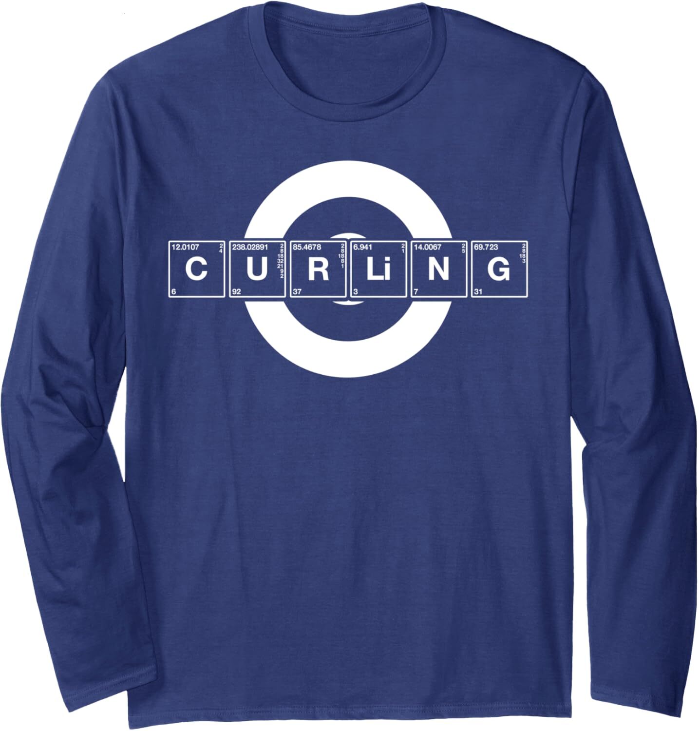 Long Sleeve Shirts for Men sweatshirt Curling elementary periodic table Fun Gift Long Sleeve Tee Streetwear Casual tops clothes fashion