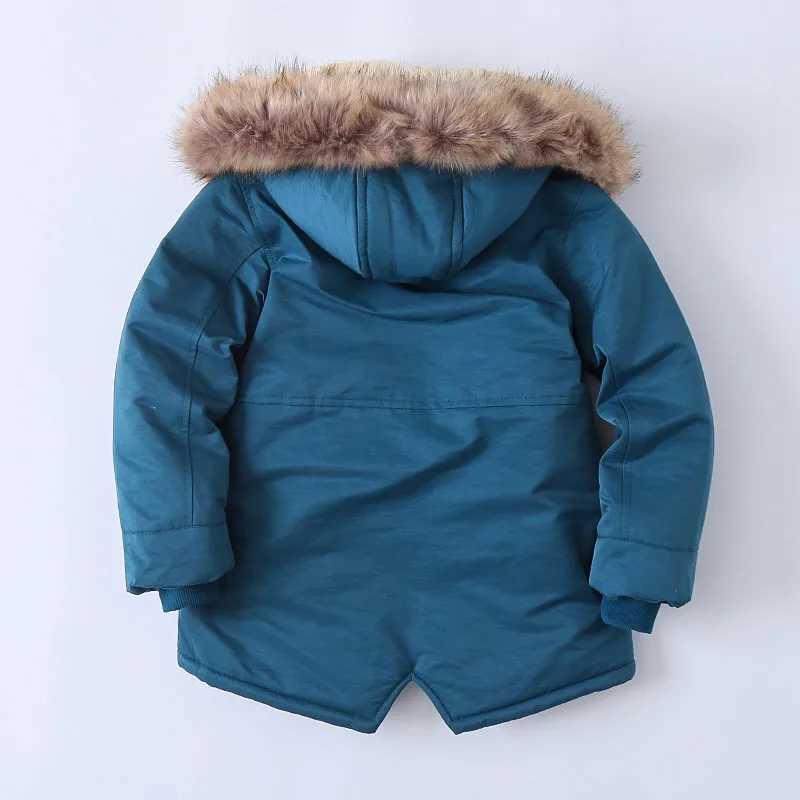 RAISE 2024 Autumn Winter Children Boy Outerwear Coat Fleece Thicken Warm Toddler Boys Hooded Jacket Kids Girls Parkas For 4-14YY240920