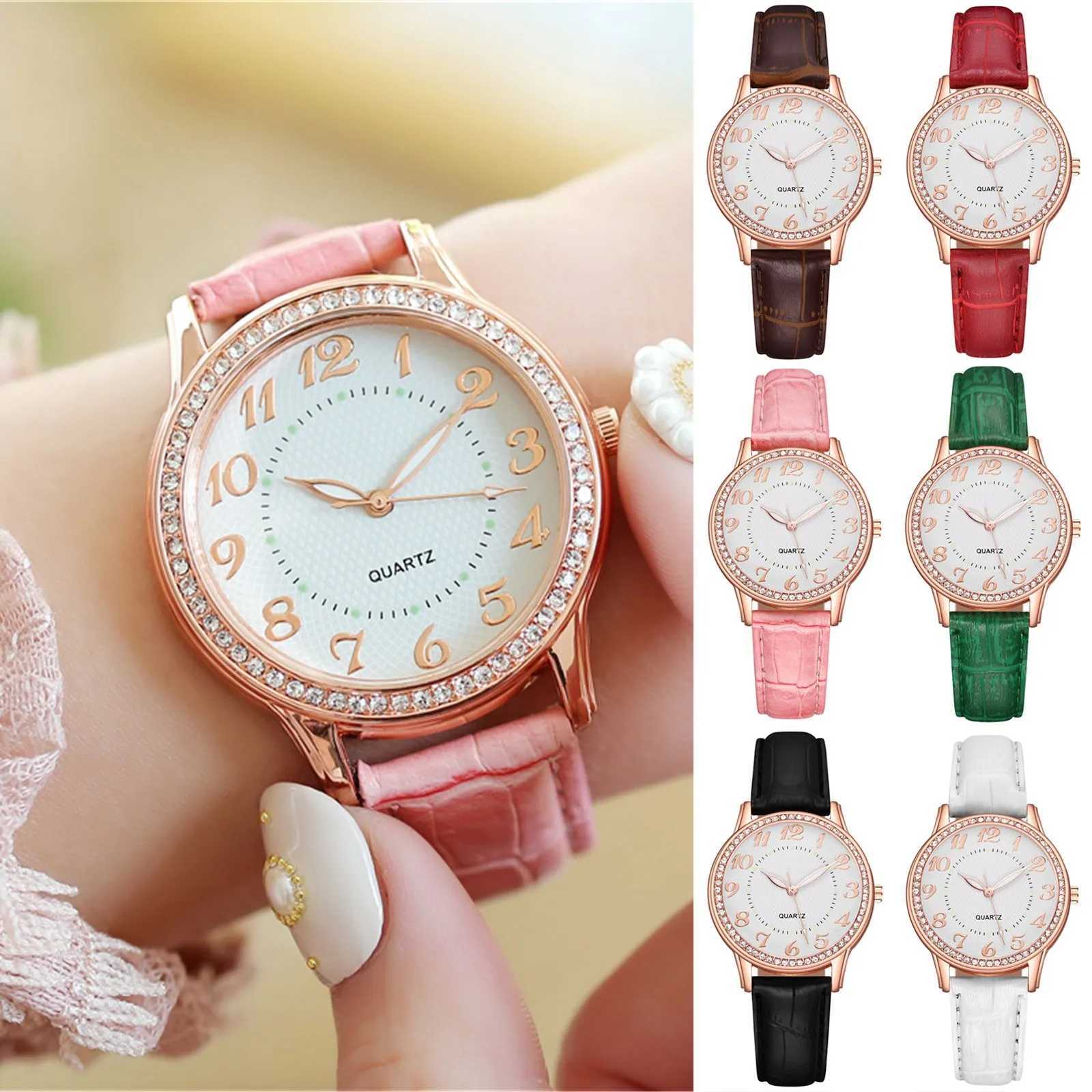 Fashion Leather Strap Belt Watch For Women Ladies Luxury Diamond Quartz Watch Digital Vintage Casual Relogio Feminino GiftsX240920