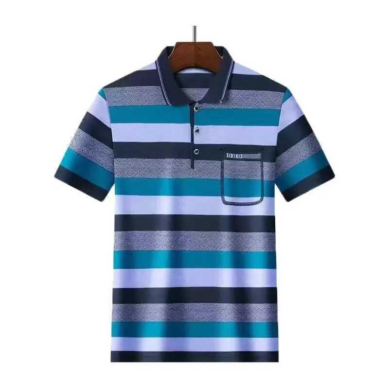 2023 Summer New Fashion Trend Comfortable Oversized Loose Mens Clothing Business Casual Lapel Temperament All-match Polo ShirtX240920