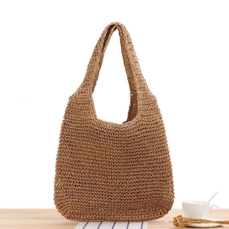 Fashion Women Shoulder Paper Woven Female Handbags Large Capacity Summer Beach Straw Bags Casual Tote Purses