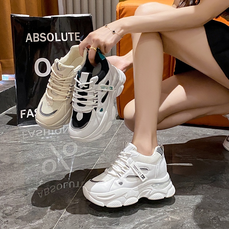 Mesh Dad New 2024 Spring Breathable Soft Sole Elevated Sports Women's Shoes